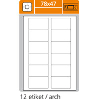 Samolepiace print etikety A/4 78x47 mm biele 100 hárkov