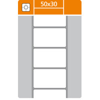 Termo etikety biele 50x30 mm /návin 3000 ks