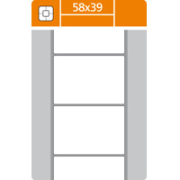 Termo etikety biele 58x39 mm /návin 1000 ks