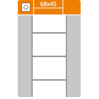 Termo etikety biele 68x45 mm /návin 800 ks