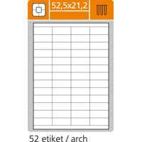 Print etikety PLUS biele 52,5x21,2 /52 A/4 1000 hárkov