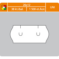 Cenové etikety biele 26x12