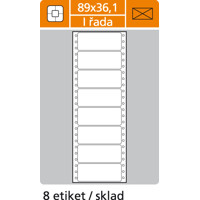 Tabelačné etikety-štítky jednoradové 89x36,1 mm /500 hárkov
