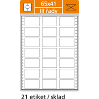 Tabelačné etikety - štítky trojradové 65x41 mm/500 hárkov